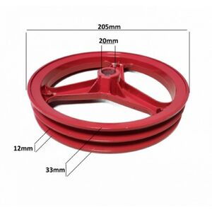 Dupla sz&iacute;jt&aacute;rcsa tengelyre 20 mm, 205 mm &aacute;tm&eacute;rő